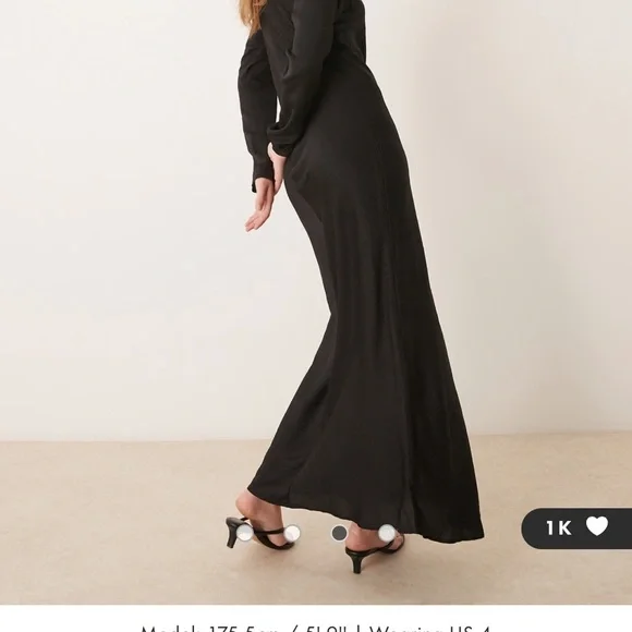 ASOS Black Long Sleeve Dress. - Picture 4 of 6